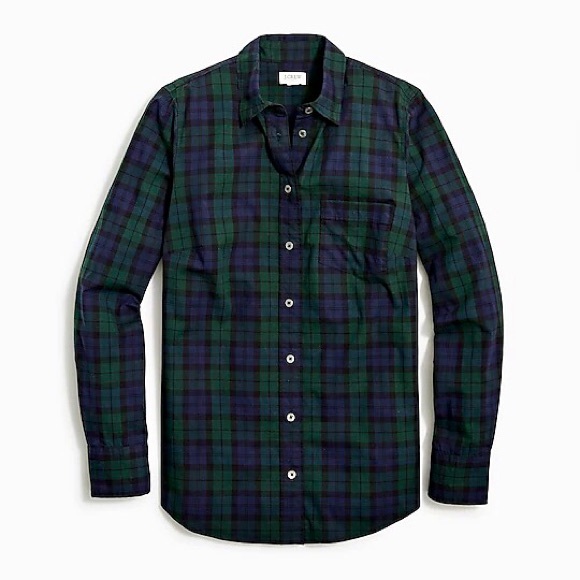 NEW!! J. Crew Blue/Green/Black Tartan Plaid Long Sleeve Button-up Shirt XXSP - Picture 5 of 10